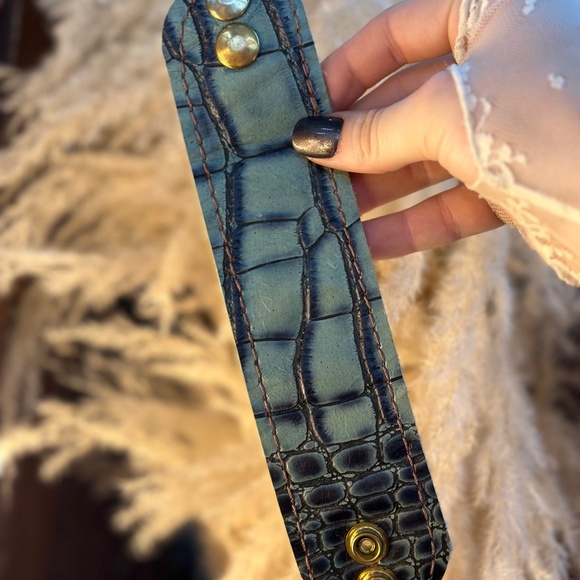 Jewelry - Embossed Leather Wide Cuff Bracelet